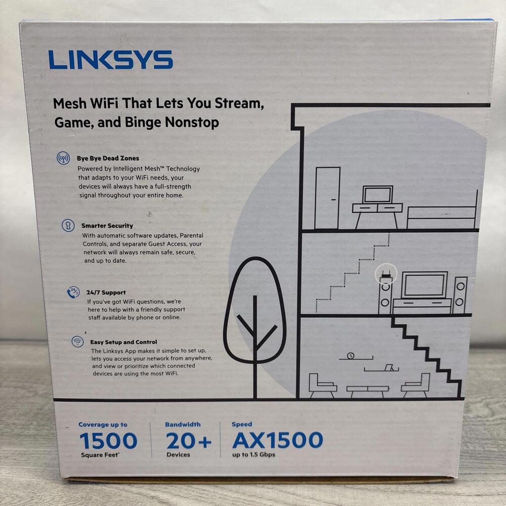 Linksys Max-Stream AX1500 Mesh WiFi 6 Router (MR7310) - New Open Box - Picture 5 of 9